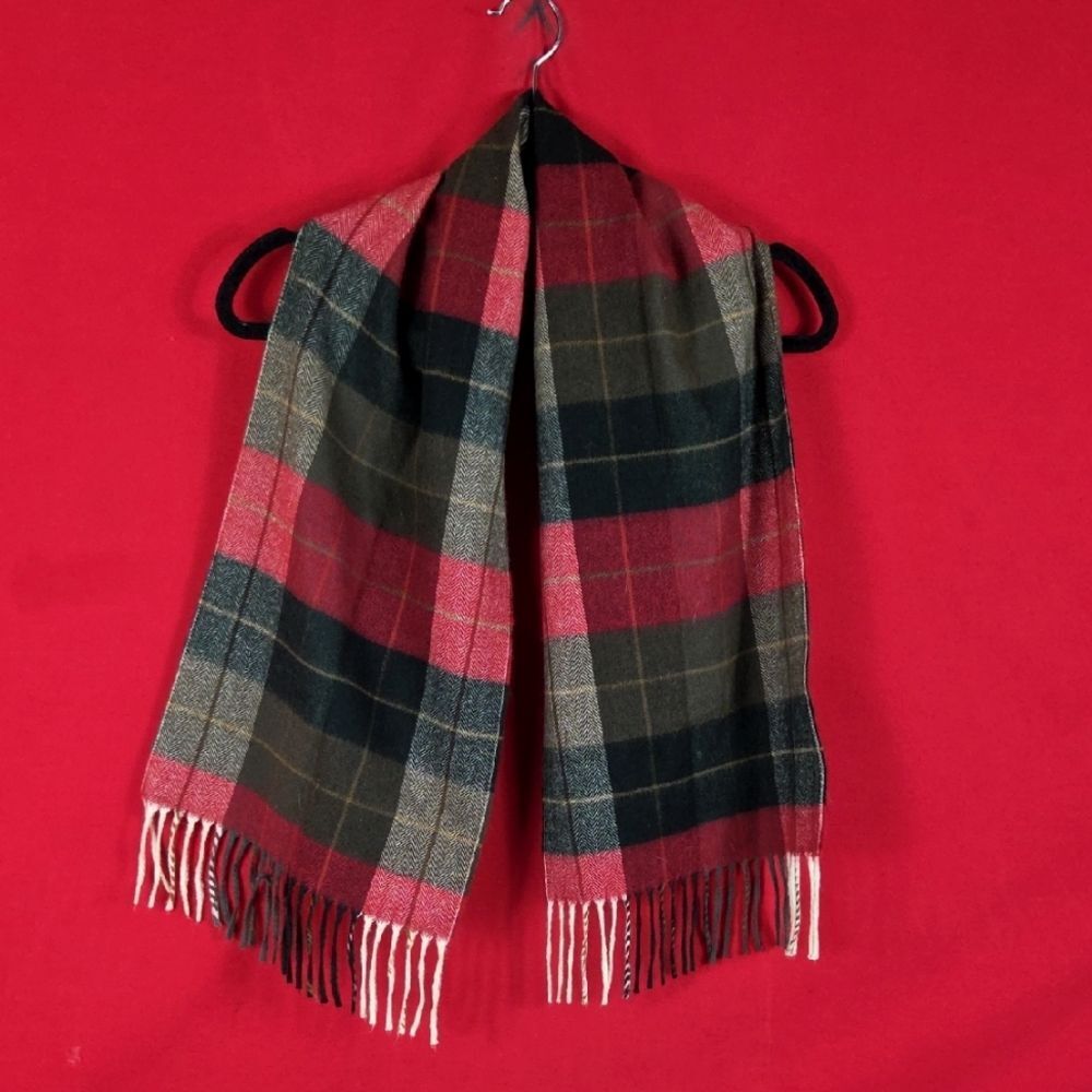 CHRISTIAN DIOR VINTAGE Cashmaire‎ Scarf Red Green